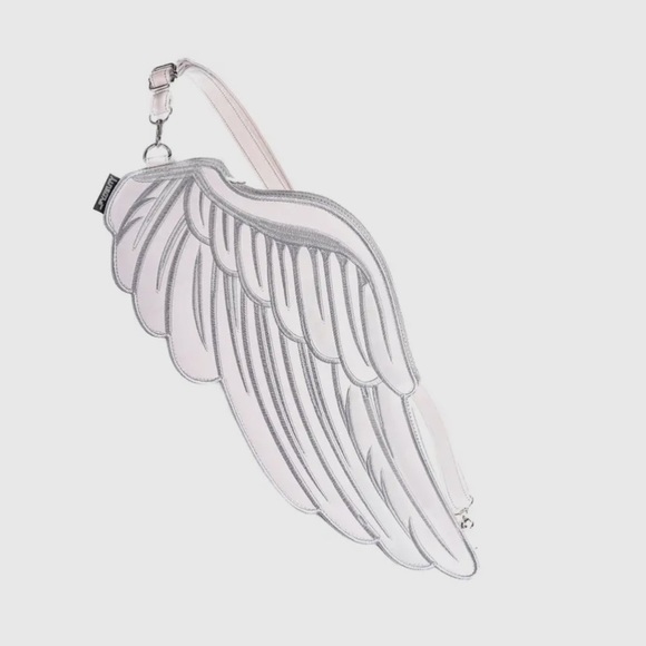 FYDELITY Quiver Holographic Angel Wing Sling Bag Purse Clutch Reflective Silver - Picture 9 of 13